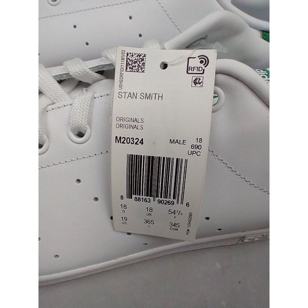 Adidas Stan Smith 80s Cloud White Green Mens Size 19 No‎ Box - Picture 13 of 13